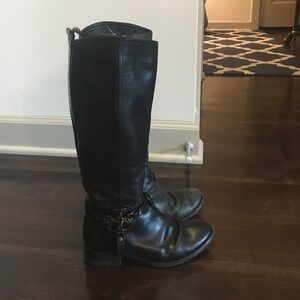 Tory Burch Black Leather Knee-High Boots